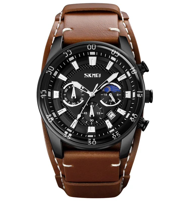 SKMEI 9249 Fashion Luxury Leather Quartz Chronograph Watches Men Wrist Waterproof Wristwatches, 4 colors
SKMEI 9249 Fashion Luxury Leather Quartz Chronograph Watches Men Wrist Waterproof Wristwatches, 4 colors
