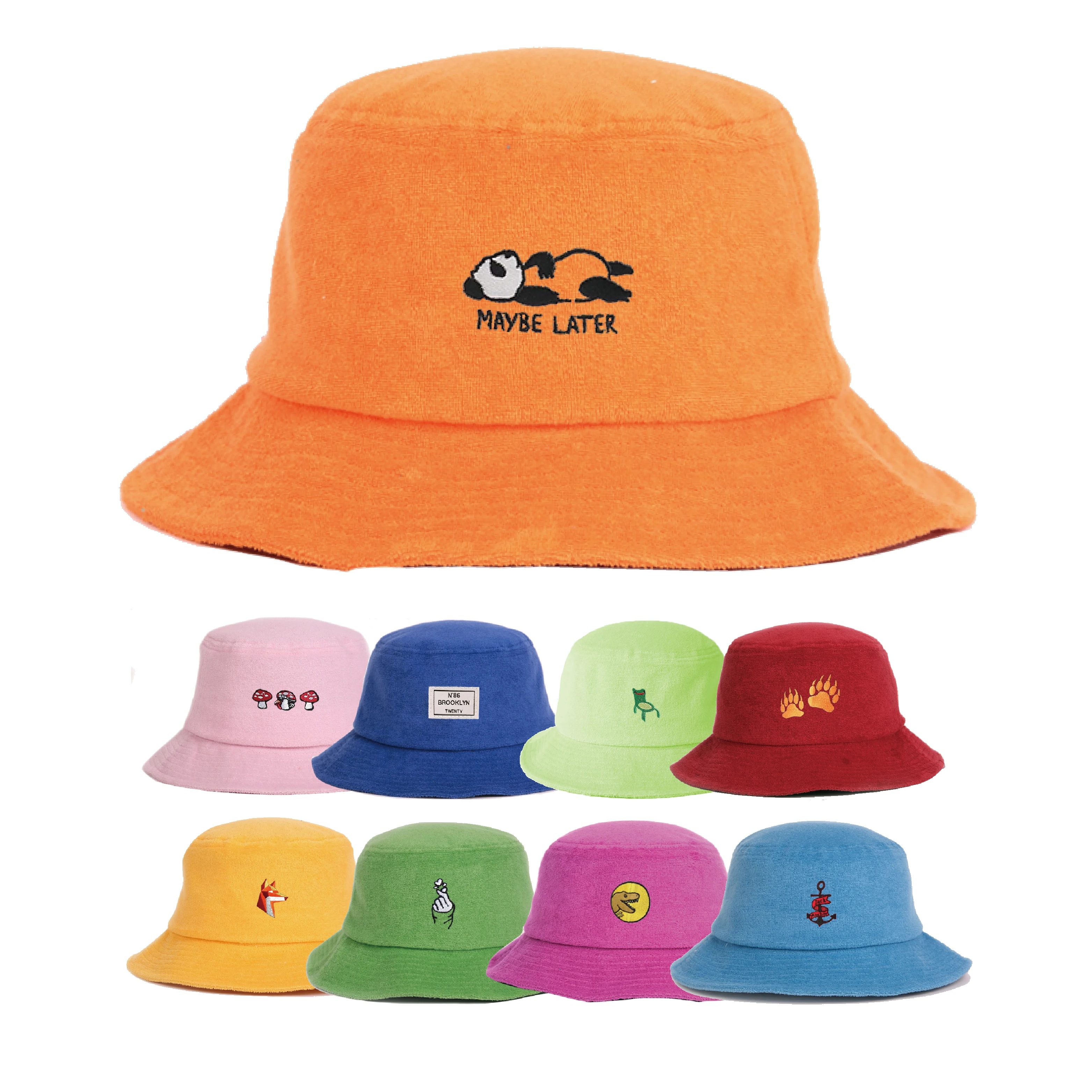 Designer Custom Embroidery Print Logo Terry Towel Jersey Cotton Adult Women Men Fisherman Bucket Hat
Designer Custom Embroidery Print Logo Terry Towel Jersey Cotton Adult Women Men Fisherman Bucket Hat