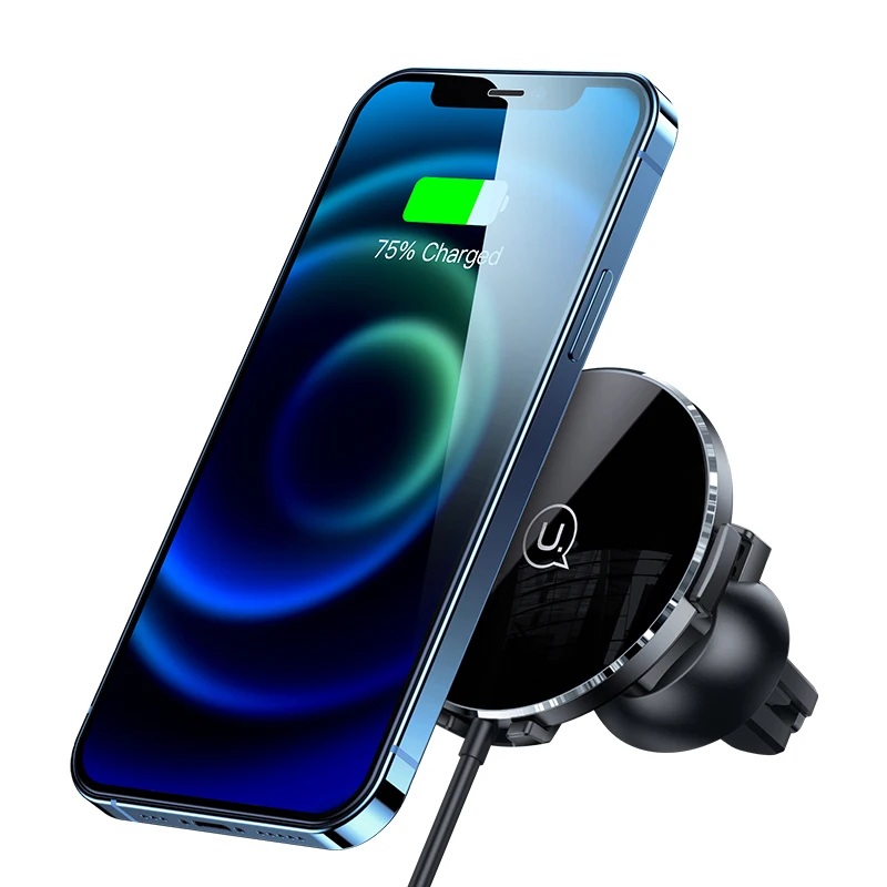 USAMS CD164 Magnetic Car Air Vent Mount Holder Wireless Car Charger for iphone 12, Black/silver
USAMS CD164 Magnetic Car Air Vent Mount Holder Wireless Car Charger for iphone 12, Black/silver