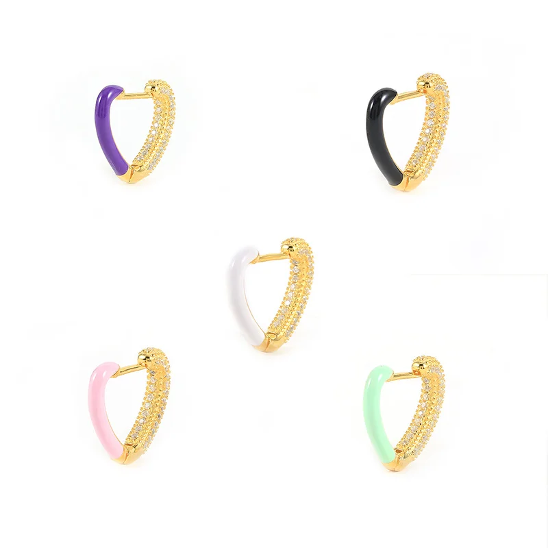 CANNER Wholesale Gold Plated Cute Korean INS Love S925 Silver jewelry Diamond Heart Hoop Earrings
CANNER Wholesale Gold Plated Cute Korean INS Love S925 Silver jewelry Diamond Heart Hoop Earrings