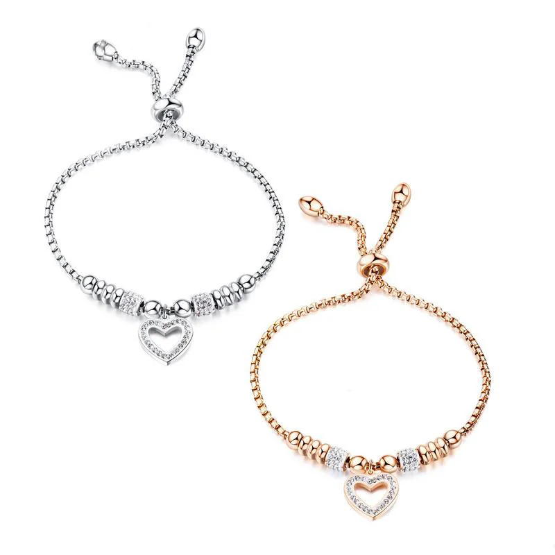 Adjustable Gold Plated 316L Stainless Steel Heart Charm Bracelet for Women Jewelry Zircon BHB049, Rose gold/silver
Adjustable Gold Plated 316L Stainless Steel Heart Charm Bracelet for Women Jewelry Zircon BHB049, Rose gold/silver