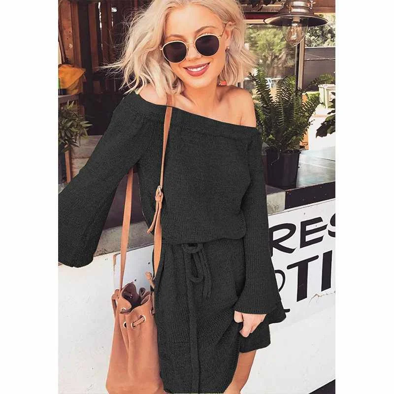 women long sleeve V neck knit belted sexy fashion Drop shoulder bodycon sweater dress, A variety of color
women long sleeve V neck knit belted sexy fashion Drop shoulder bodycon sweater dress, A variety of color
