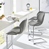 USA Free shipping Bar chair modern design for dining and kitchen barstool with metal legs set of 4 (Grey)
