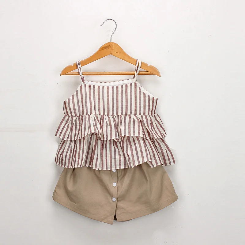 Aselnn Girls Clothing Sets Summer Kids Clothes Striped Suspender Skirt Culottes suit 2Pcs Children Clothing Girls Clothes Set 
Aselnn Girls Clothing Sets Summer Kids Clothes Striped Suspender Skirt Culottes suit 2Pcs Children Clothing Girls Clothes Set