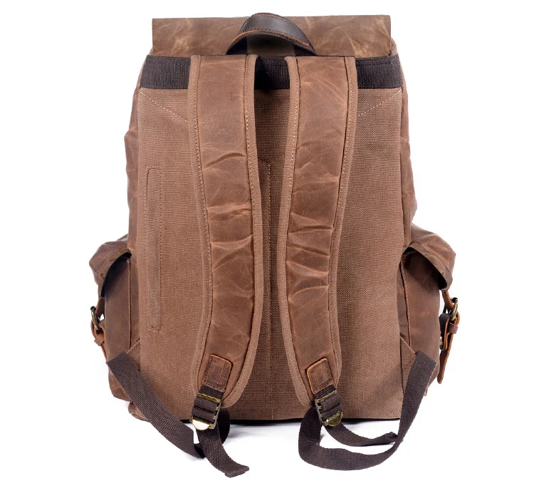 b001 custom made outdoor travel bagpack wildcraft waxed canvas