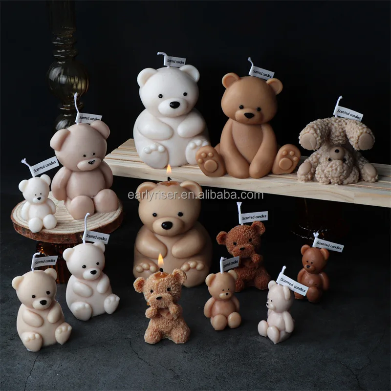 Early Riser Bear candle silicone mold for boyfriend handmade ornaments gift bear shape soap model
Early Riser Bear candle silicone mold for boyfriend handmade ornaments gift bear shape soap model