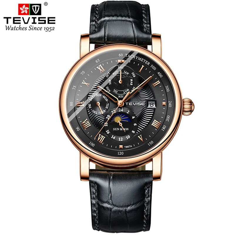 High-end Men's Mechanical Watch Leather Belt Automatic Movement Bid Dial New Watch, Optional
High-end Men's Mechanical Watch Leather Belt Automatic Movement Bid Dial New Watch, Optional
