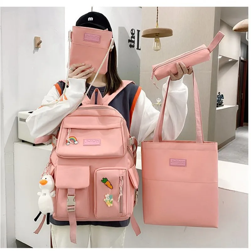 Three-piece set with multi-pocket nylon neutral college backpack bag for the school, Customized color
Three-piece set with multi-pocket nylon neutral college backpack bag for the school, Customized color