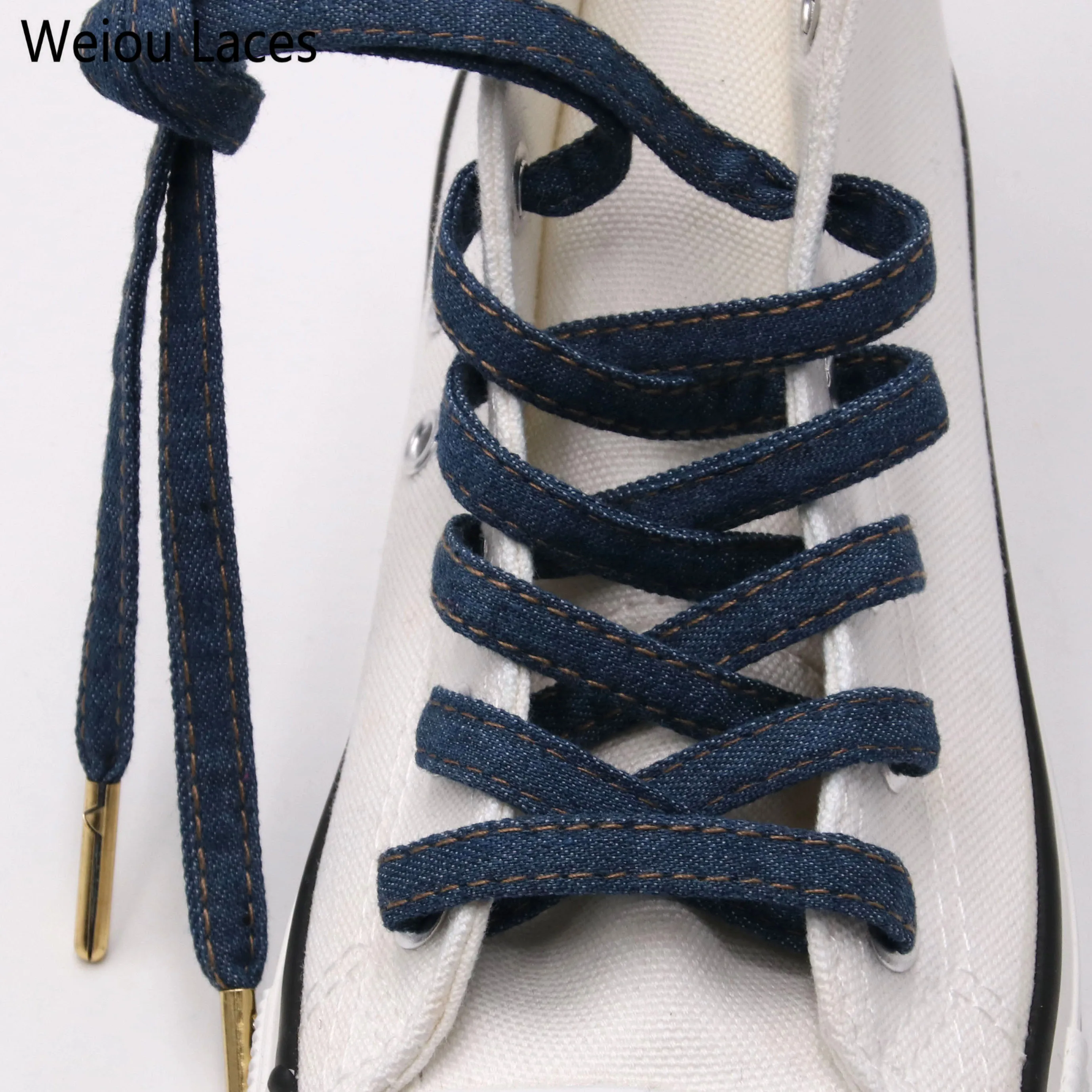 Weiou New Denim Shoelaces Luxury Light Blue Jean Bootlace Custom Shape Metal Tips Shoestring, Black blue ,support customized color printing
Weiou New Denim Shoelaces Luxury Light Blue Jean Bootlace Custom Shape Metal Tips Shoestring, Black blue ,support customized color printing