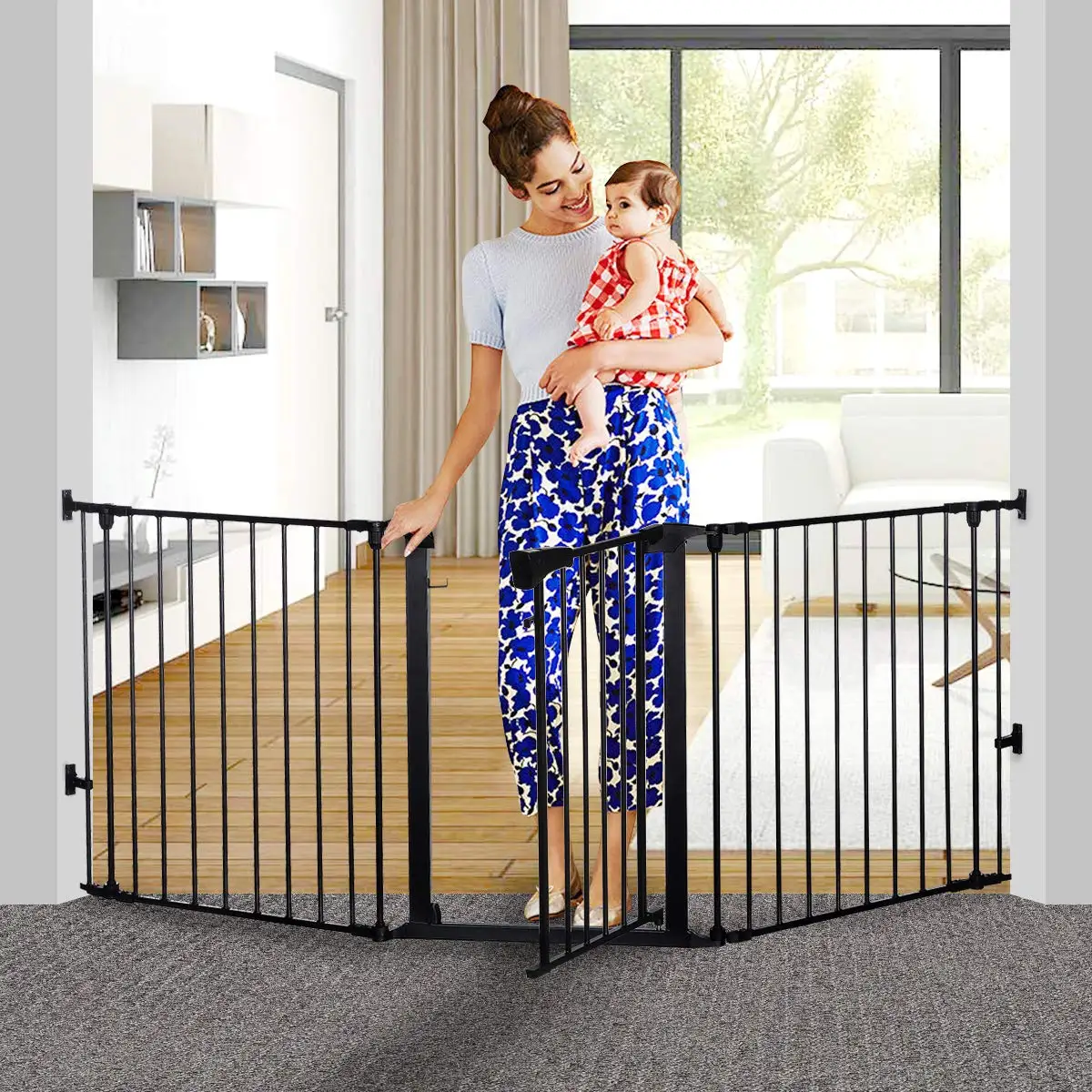 EN certificate Wood stove fireplace fence baby child safety gate, Black or customized
EN certificate Wood stove fireplace fence baby child safety gate, Black or customized