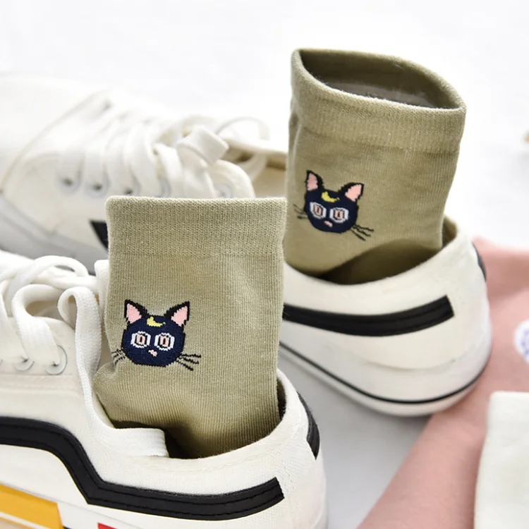 Women Sweat Absorption Breathable Solid Lovely Patterned Harajuku Socks Cotton Casual Cute Cat New Year Gift Socks For Female, White, pink,black,green
Women Sweat Absorption Breathable Solid Lovely Patterned Harajuku Socks Cotton Casual Cute Cat New Year Gift Socks For Female, White, pink,black,green
