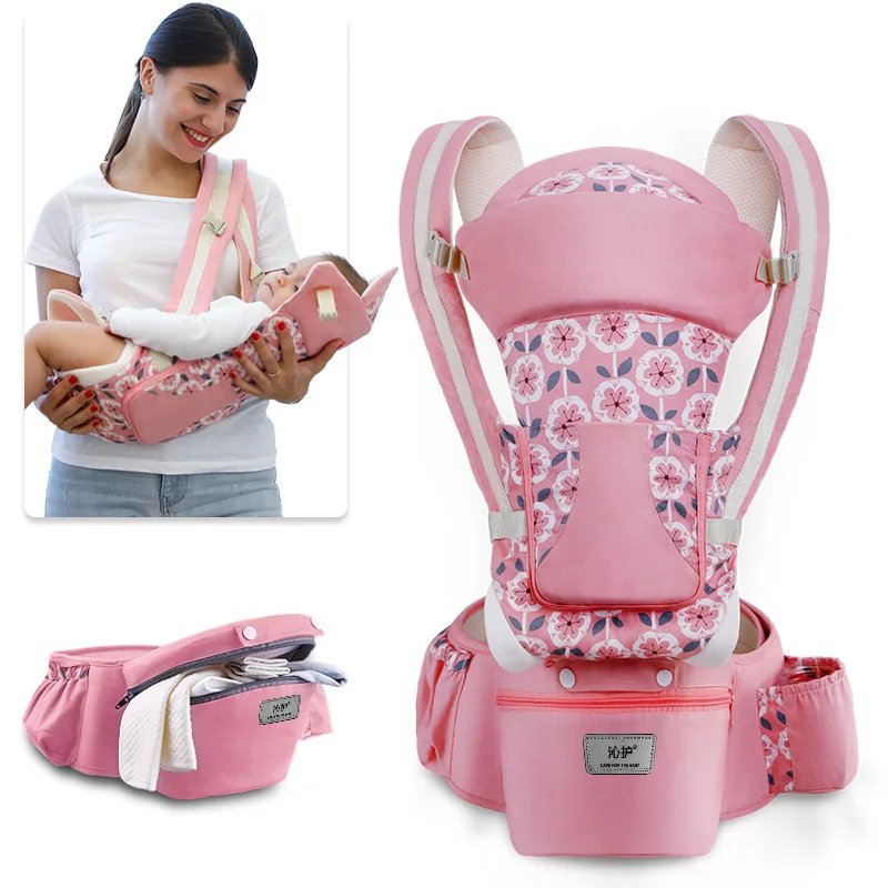 

0-48M Infant Baby Hipseat Carrier Front Facing Ergonomic Kangaroo Wrap Sling for Baby Travel Ergonomic Baby Carrier, Picture