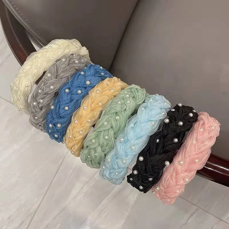 Fashion braid headband ABS pearl fabric hair hoop lady girls hair accessories
Fashion braid headband ABS pearl fabric hair hoop lady girls hair accessories