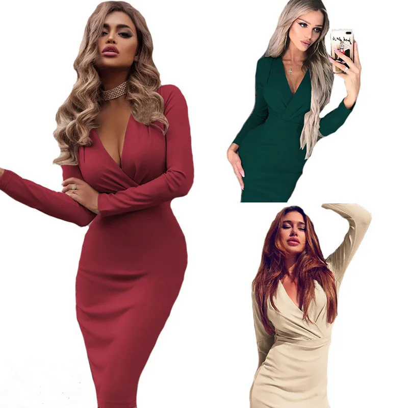 Bodycon Midi Dress for Women Vintage Sexy Style Wrap V Neck Formal Skinny Cocktail Dress Coldker, As shoen
Bodycon Midi Dress for Women Vintage Sexy Style Wrap V Neck Formal Skinny Cocktail Dress Coldker, As shoen