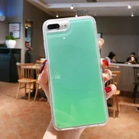 

Luminous Neon Sand Quicksand Liquid phone Case for iphone 6 6S 7 8 Plus X XS 11 Pro MAX XR Glow In The Dark Glitter Case Cover
