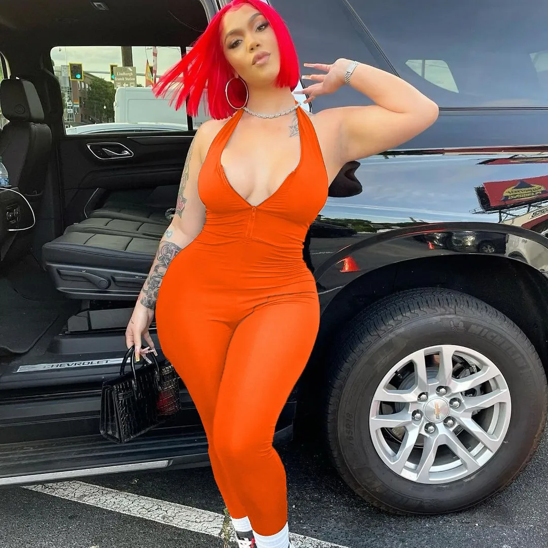 X03865S Backless Tight Fitted Women Halter Maxi jumpsuits Summer 2021 Basic Simple Going Out Outfit Sleeveless Skinny jumpsuits, Orange/red/black
X03865S Backless Tight Fitted Women Halter Maxi jumpsuits Summer 2021 Basic Simple Going Out Outfit Sleeveless Skinny jumpsuits, Orange/red/black