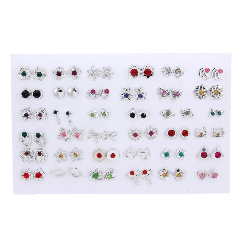 Cute 36Pairs mix Gold & Silver Colorful Rhinestone Hollow Flower Cute Bear Animals Mix Style Stud Earrings Set For Women Girls, Picture show
Cute 36Pairs mix Gold & Silver Colorful Rhinestone Hollow Flower Cute Bear Animals Mix Style Stud Earrings Set For Women Girls, Picture show