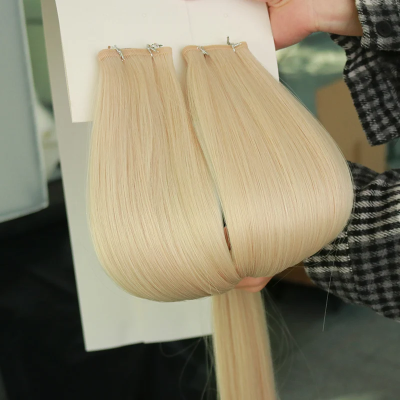 Changshunfa wholesale top quality Russian flat track weft remy ribbon blonde #60 flat weft human hair
Changshunfa wholesale top quality Russian flat track weft remy ribbon blonde #60 flat weft human hair