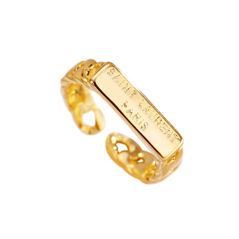 Fukarni Cuban Link Square Signet Adjustable Gold Plated 925 Sterling Silver Rings Luxury Cocktail Ring Resizable KR297
Fukarni Cuban Link Square Signet Adjustable Gold Plated 925 Sterling Silver Rings Luxury Cocktail Ring Resizable KR297