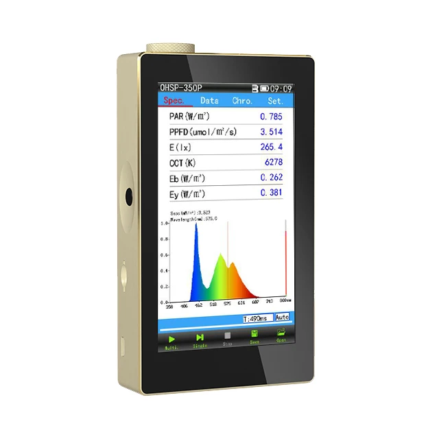 Handheld Spectrometer Par Meter (mW/cm2) PPFD Meter(Umol/m2/s) OHSP350P Plant spectrometer spectrum analyzer
Handheld Spectrometer Par Meter (mW/cm2) PPFD Meter(Umol/m2/s) OHSP350P Plant spectrometer spectrum analyzer