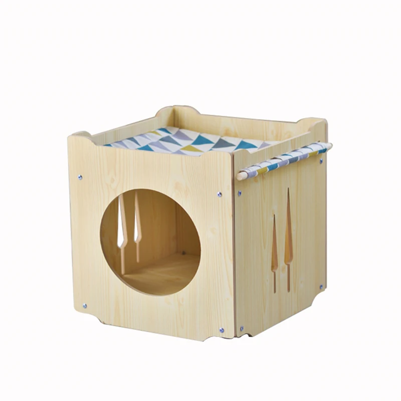 Wooden Cat & Dog Bed wood dog house bed Pet bed