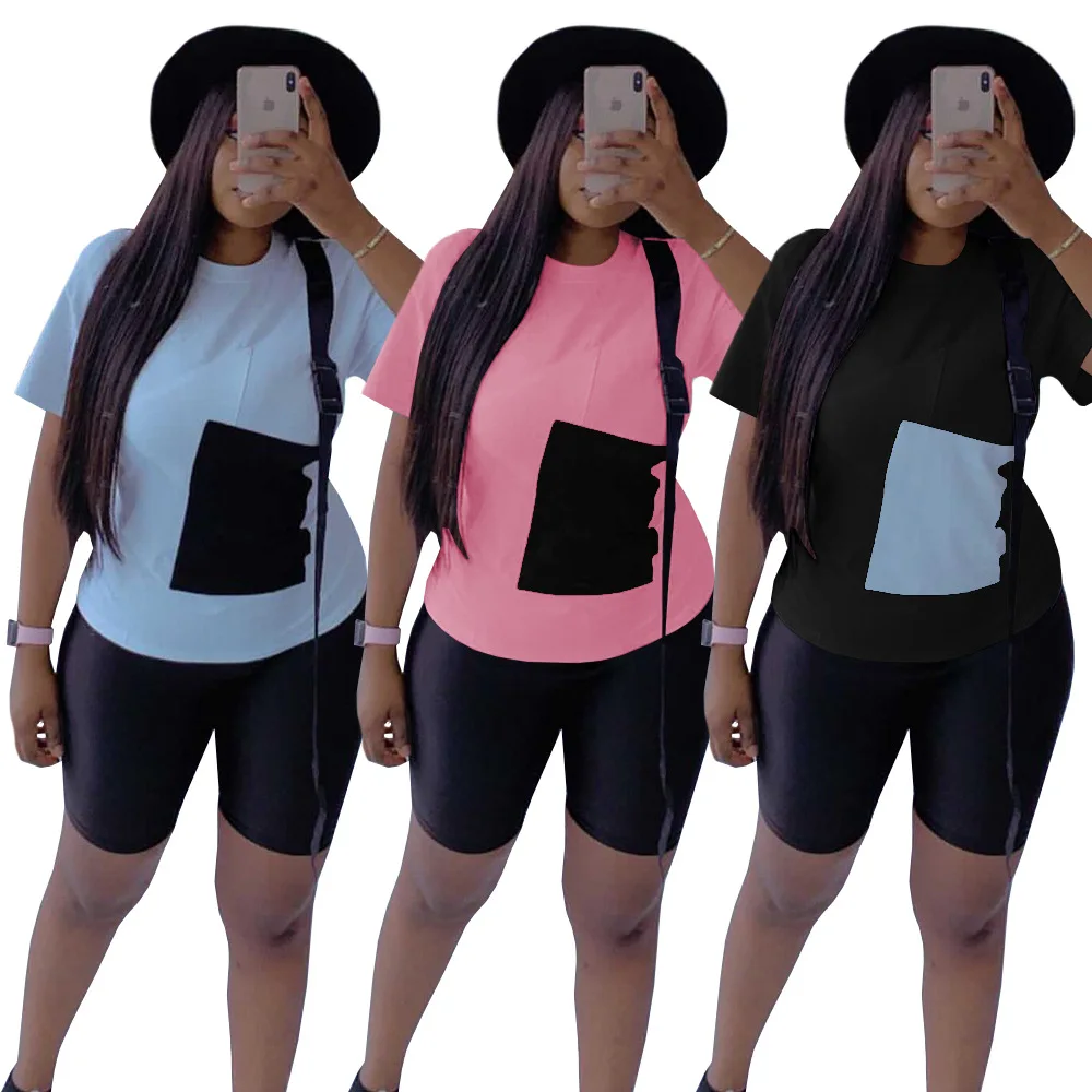 Front Pocket Patchwork Tracksuit Women Set Top Biker Shorts Casual 2 Piece Sets Womens Outfits Summer Women Matching Set, White, pink, black
Front Pocket Patchwork Tracksuit Women Set Top Biker Shorts Casual 2 Piece Sets Womens Outfits Summer Women Matching Set, White, pink, black
