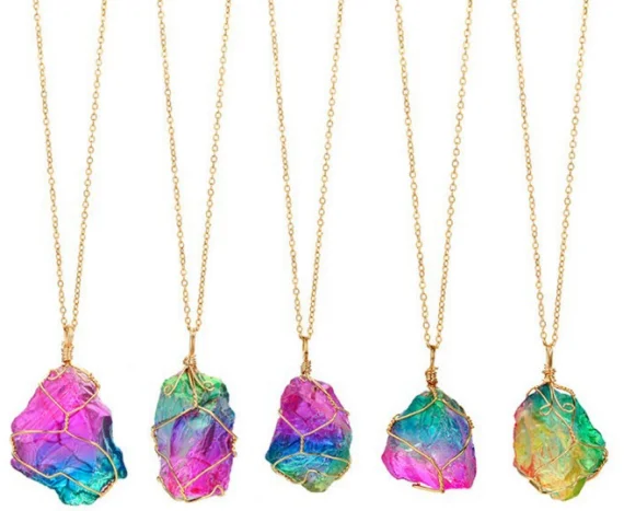 2021 the latest fashion colorful natural stone crystal transparent multicolor women's Pendant Necklace
2021 the latest fashion colorful natural stone crystal transparent multicolor women's Pendant Necklace