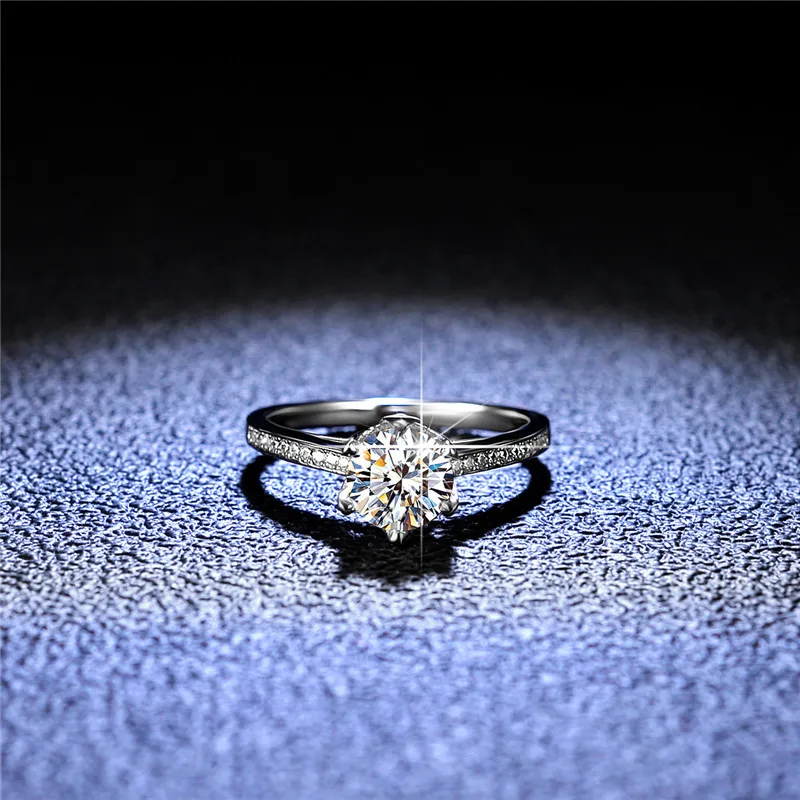 Silver 925 Original Platinum Diamond Test Past Brilliant Cut 1 Carat D Color Moissanite Round Shape Ring Gemstone Party Jewelry
Silver 925 Original Platinum Diamond Test Past Brilliant Cut 1 Carat D Color Moissanite Round Shape Ring Gemstone Party Jewelry