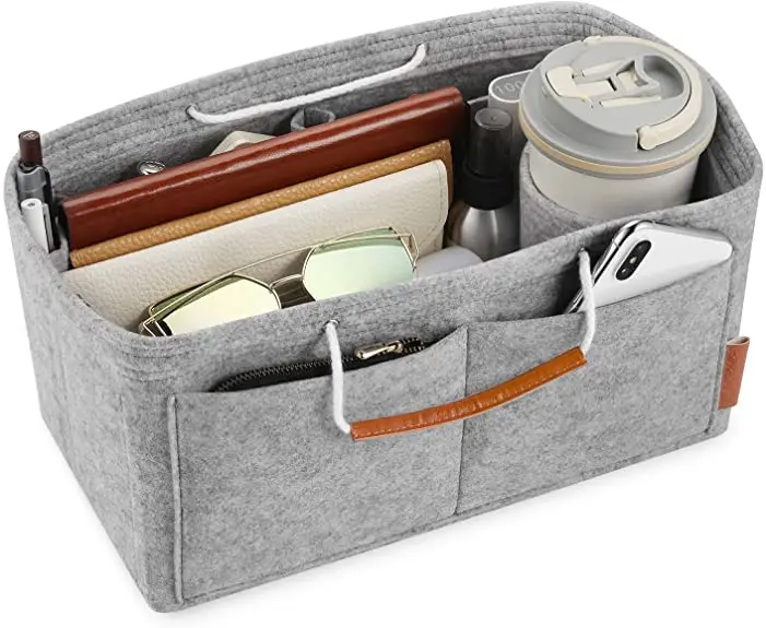 Lightweight foldable felt bag organizer insert with custom designs, Black red grey or customized
Lightweight foldable felt bag organizer insert with custom designs, Black red grey or customized