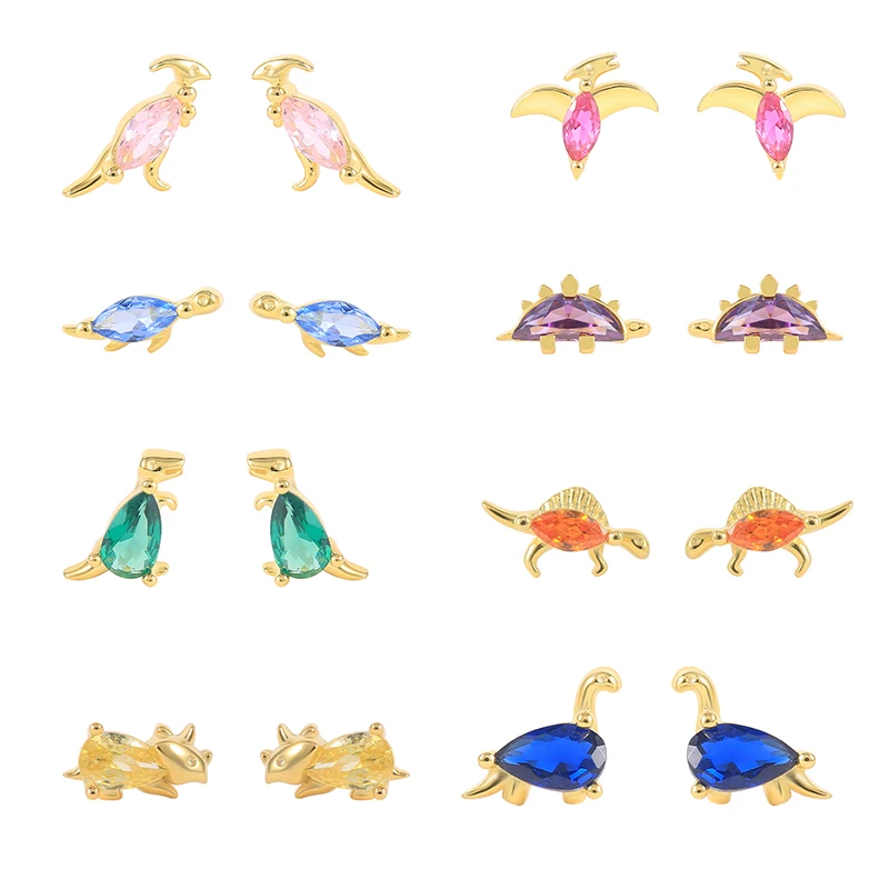 2021 NEW 925 Sterling Silver minimalist cute Dinosaur animal stud Earring for women in different color purple green Dinosaur, Cubic zirconia
2021 NEW 925 Sterling Silver minimalist cute Dinosaur animal stud Earring for women in different color purple green Dinosaur, Cubic zirconia