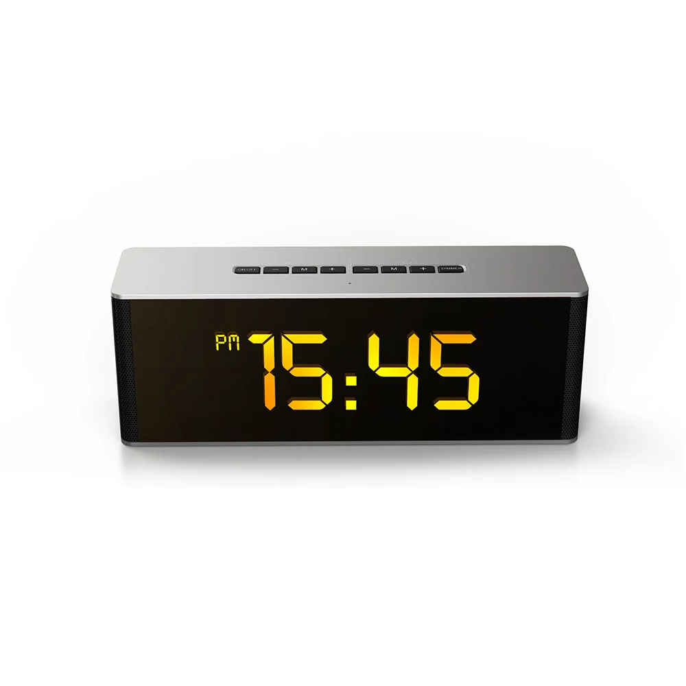 Mini portable Alarm Clock Speaker LED Wireless LCD Time Display USB Charger Bluetooth Speaker - ANKUX.COM