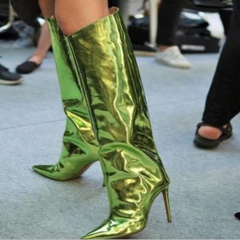 Loose Slang Cut Mirror Leather Boots Dress Women Pointed Toe Side Zip Thin High Heel Knee High Boots Customized Big Size 45, Purple,white,black,pink,green,gold,red
Loose Slang Cut Mirror Leather Boots Dress Women Pointed Toe Side Zip Thin High Heel Knee High Boots Customized Big Size 45, Purple,white,black,pink,green,gold,red