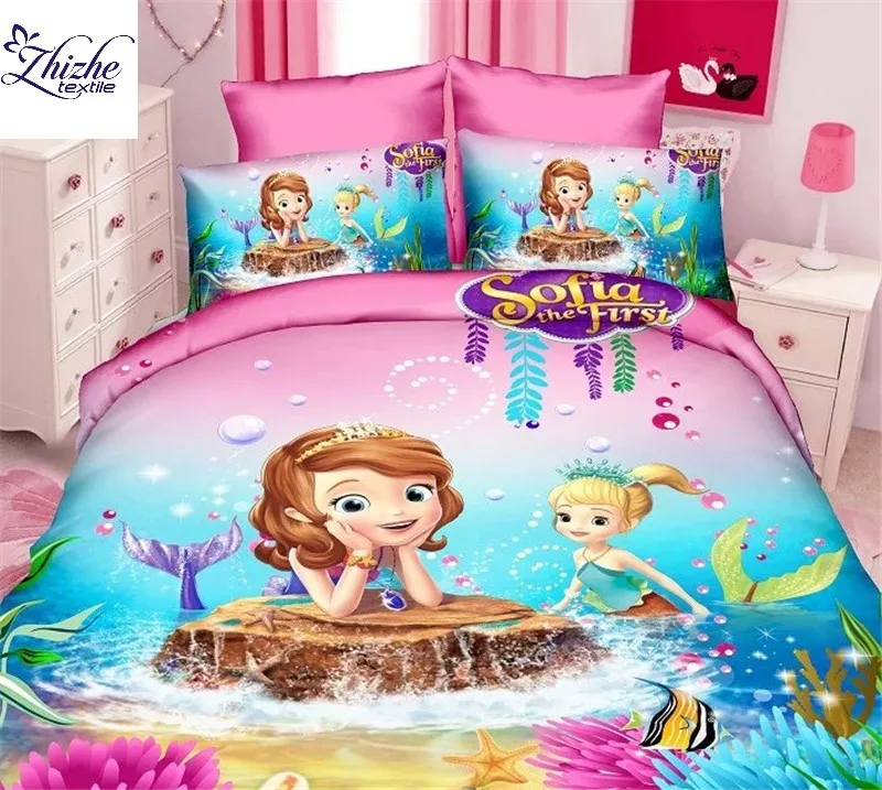 3d Style Cartoon Barbie Sophia Printed Kids Bedding Set Buy