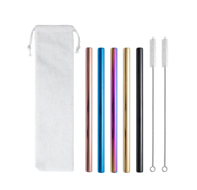 

Amazon hot sale Colorful Reusable Metal Straws Loop Stainless Steel reusable straws
