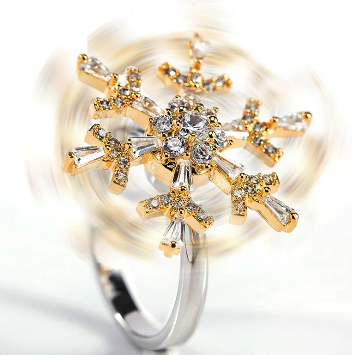 Hot New Products&Rotatable Snowflake Ring Exaggerated Personality Ring
Hot New Products&Rotatable Snowflake Ring Exaggerated Personality Ring