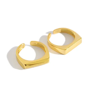 Stylish 18k Gold Plated Adjustable Open Ring Cool 925 Sterling Silver Geometric Open Ring For Women
Stylish 18k Gold Plated Adjustable Open Ring Cool 925 Sterling Silver Geometric Open Ring For Women