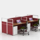 Foshan factory supply desk top glass low office partition 4 seat office desk cubicle office furniture