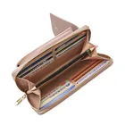 New women long multi-function solid color mobile phone bag female Korean pu single shoulder oblique satchel manufacturer