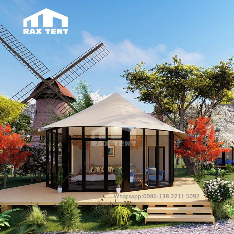 6M Octagon 35 Sqm Hotel Tent Luxury Tent Home with Glass Wall and PVDF Cover for Glamping and Resort
6M Octagon 35 Sqm Hotel Tent Luxury Tent Home with Glass Wall and PVDF Cover for Glamping and Resort