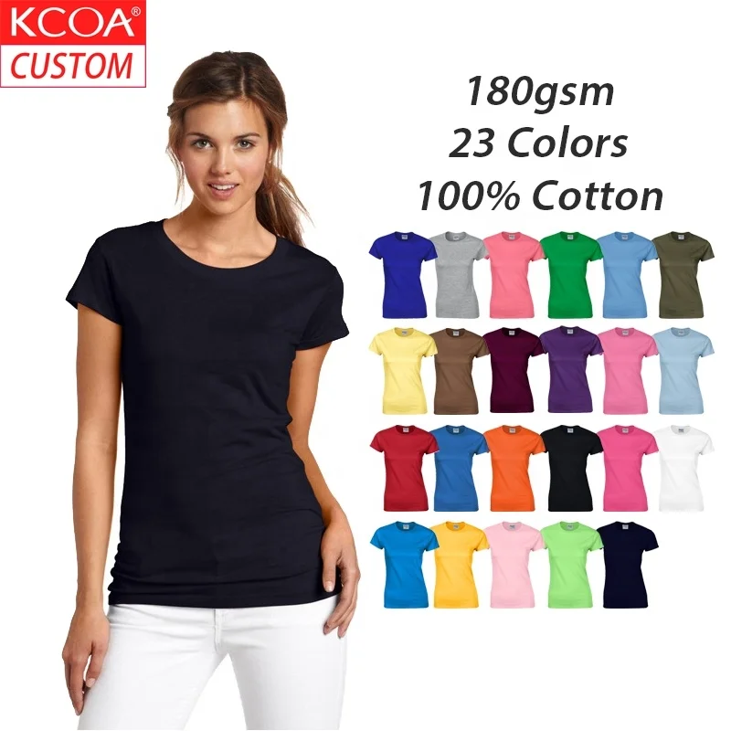 Plain Custom Logo Printing Round Neck T-shirt Print For Women, 23 colors or custom colors
Plain Custom Logo Printing Round Neck T-shirt Print For Women, 23 colors or custom colors