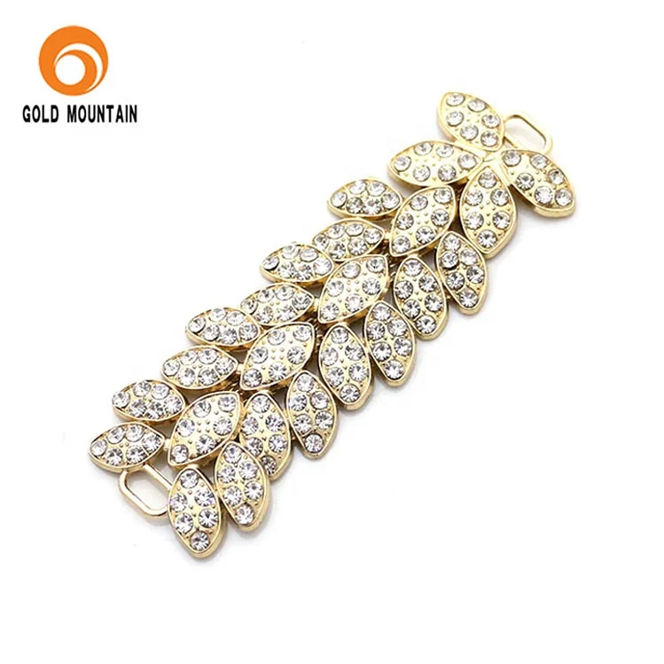 Fashion hot sale metal adjustable buckle rhinestone chain sandal ornaments for shoes, Custom
Fashion hot sale metal adjustable buckle rhinestone chain sandal ornaments for shoes, Custom