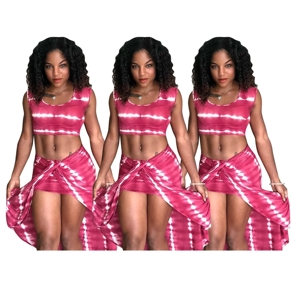 Custom Logo 2021 women's wholesale sexy tie dye printing fake three piece two piece dress
Custom Logo 2021 women's wholesale sexy tie dye printing fake three piece two piece dress