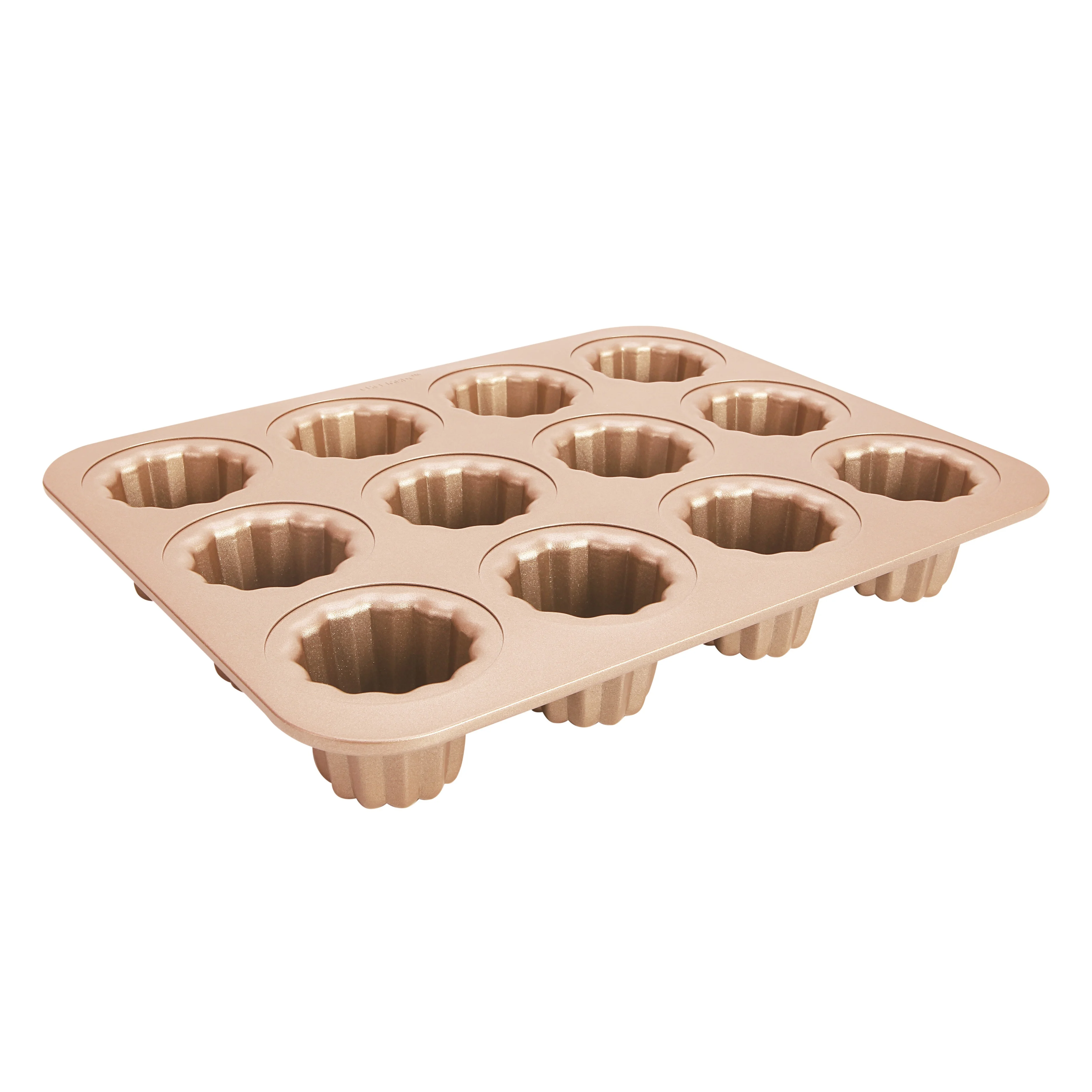 Guangzhou Hot Selling 12 Cups Non-stick Metal Cannele Cake Mould for Baking Cake, Champagne gold
Guangzhou Hot Selling 12 Cups Non-stick Metal Cannele Cake Mould for Baking Cake, Champagne gold