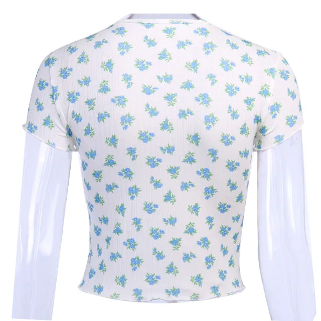 High quality summer sexy slimming drawstring tie floral top women's fashion t shirt wom
High quality summer sexy slimming drawstring tie floral top women's fashion t shirt wom