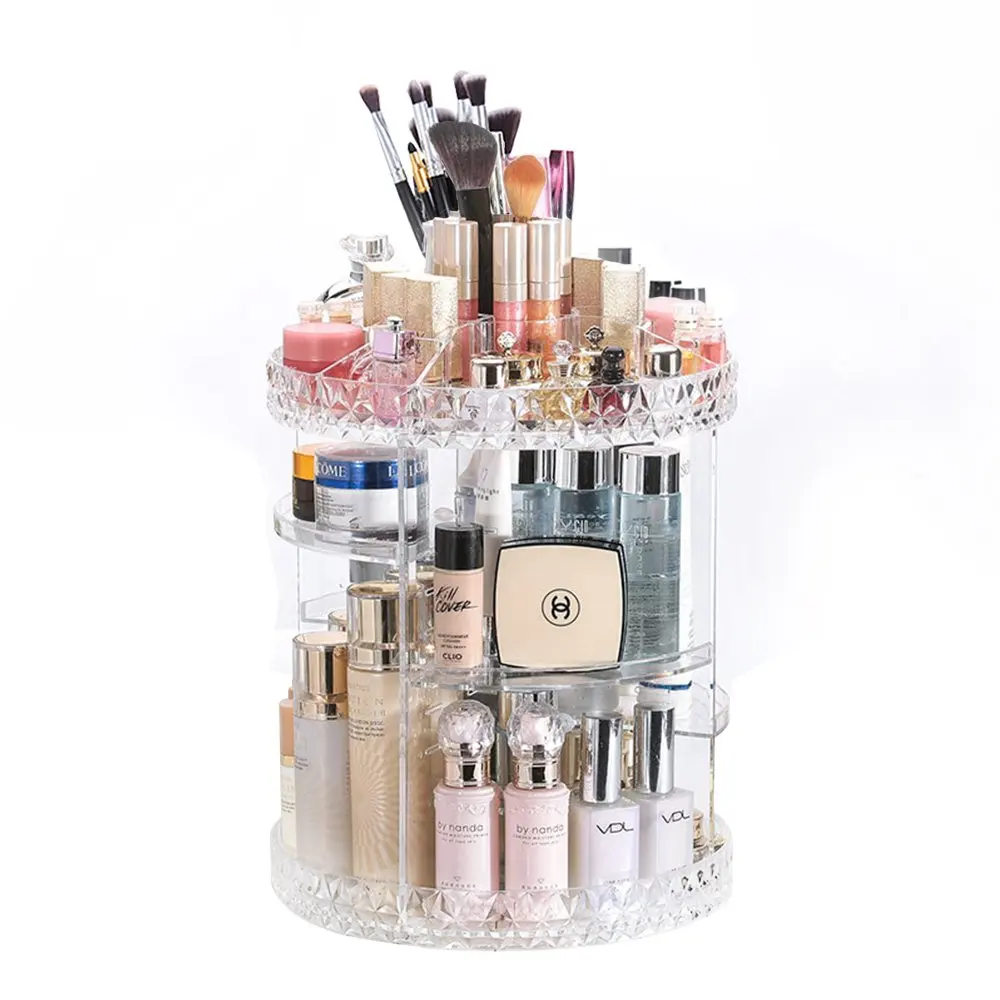 Clear Acrylic makeup Organizer 360-Degree Rotating Adjustable Multi-Function Acrylic Cosmetic Storage, Clear or customized
Clear Acrylic makeup Organizer 360-Degree Rotating Adjustable Multi-Function Acrylic Cosmetic Storage, Clear or customized