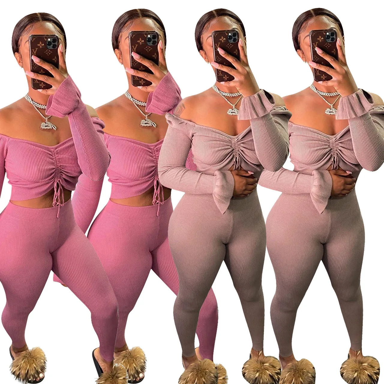 Two Piece Sweater Pant Set Ladies 2 Piece Long Sleeve Set Autumn Bell Sleeve Flare Two Piece shorts Knit Women Sets Two Piece
Two Piece Sweater Pant Set Ladies 2 Piece Long Sleeve Set Autumn Bell Sleeve Flare Two Piece shorts Knit Women Sets Two Piece