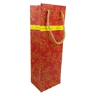 Luxury Indian Wedding Gift Paper Bag Red Christmas Custom White Wine Gift Bags