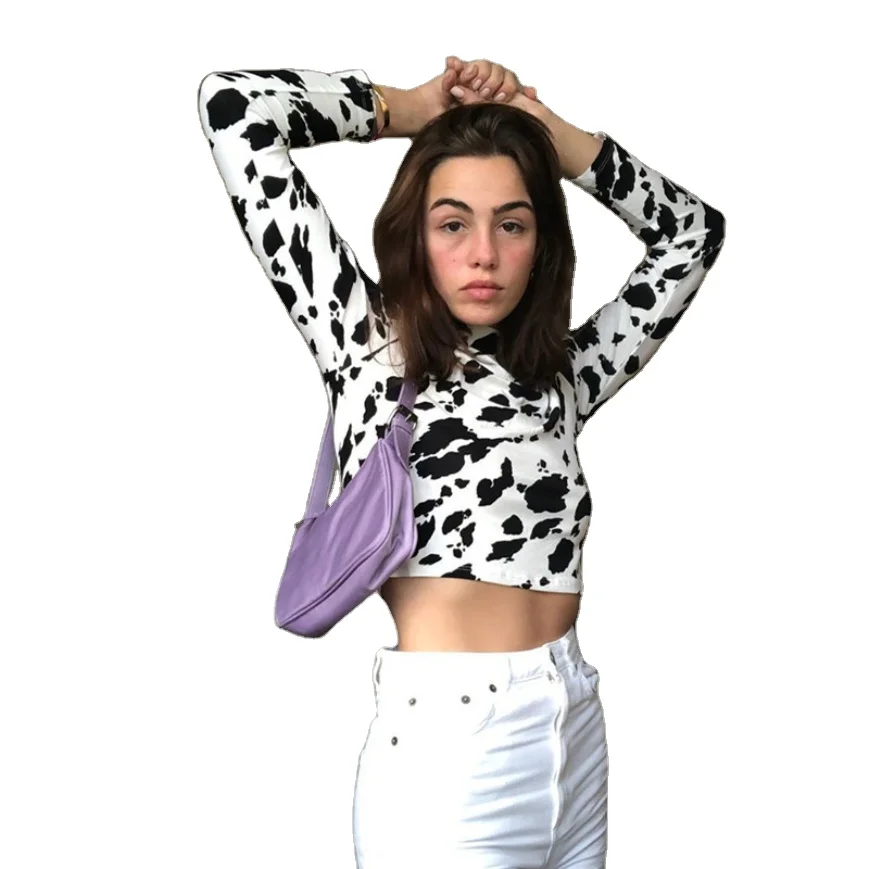 amazon top seller 2020 animal pattern sexy bodycon women tops long sleeve crop top women clothing, White/oem
amazon top seller 2020 animal pattern sexy bodycon women tops long sleeve crop top women clothing, White/oem