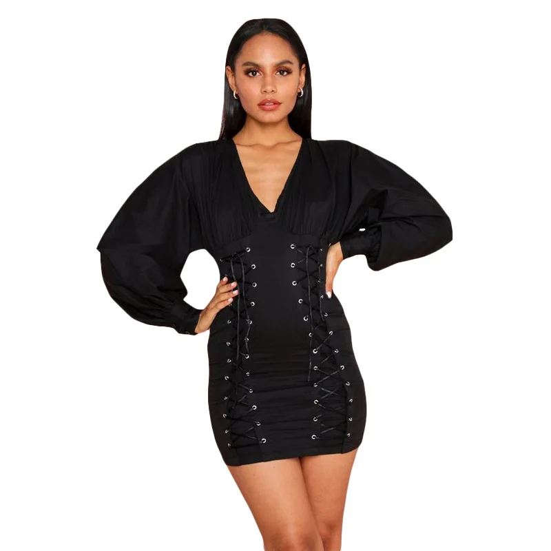 Best Selling 2020 Fashion Autumn New Women Clothing Solid Color V Neck Long Sleeve Bandage Bodycon Mini Dress, Picture color
Best Selling 2020 Fashion Autumn New Women Clothing Solid Color V Neck Long Sleeve Bandage Bodycon Mini Dress, Picture color
