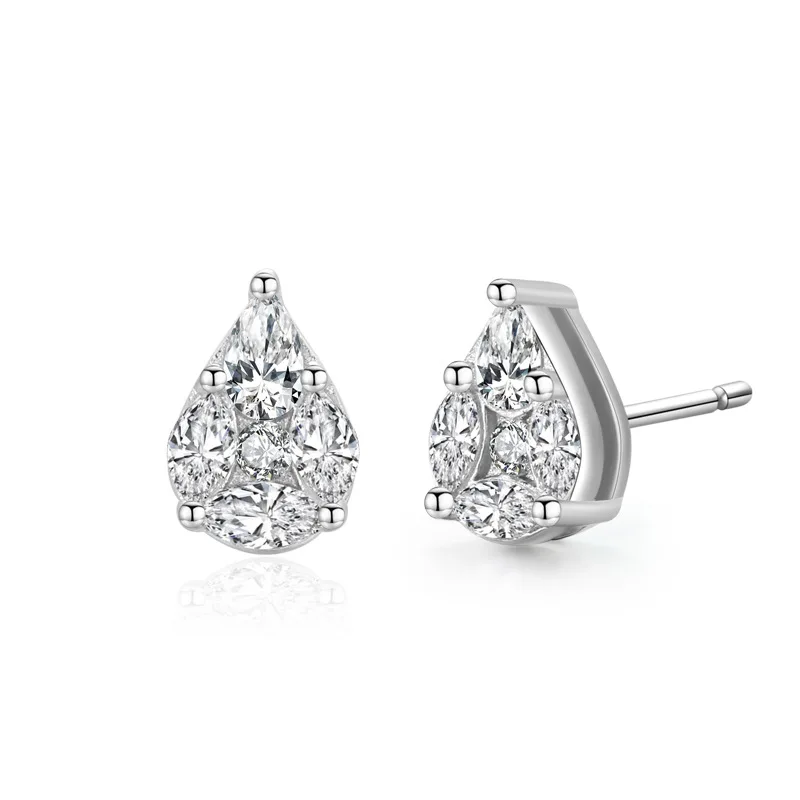 Exquisite Women Jewelry 925 Sterling Silver Diamond Water Drop Shaped Shining Stud Earrings
Exquisite Women Jewelry 925 Sterling Silver Diamond Water Drop Shaped Shining Stud Earrings